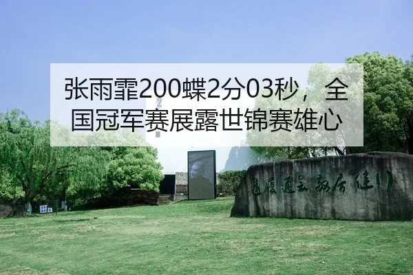 张雨霏200蝶2分03秒，全国冠军赛展露世锦赛雄心
